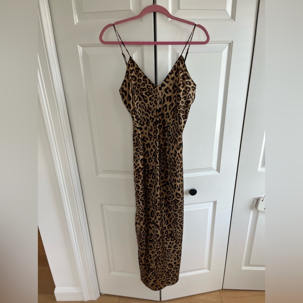 Banana Republic Silk Maxi Dress Leopard Print M